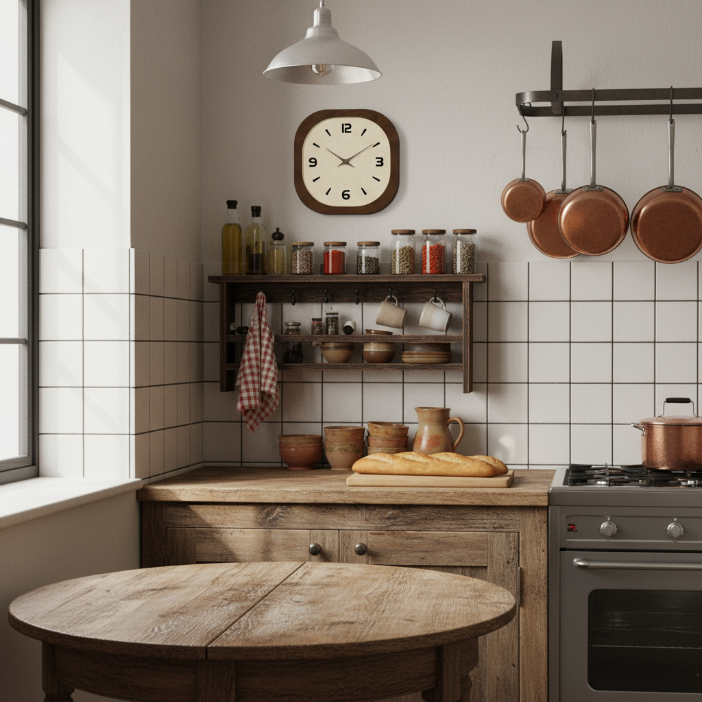 Horloge Murale en Bois Style Vintage