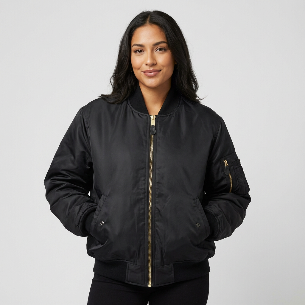 Classique blouson bomber avec détails utilitaires