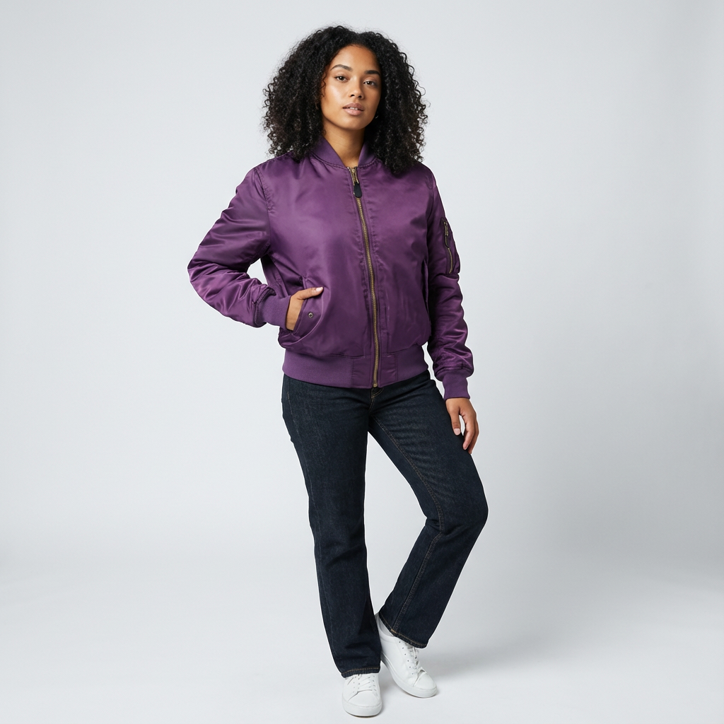 Classique blouson bomber avec détails utilitaires