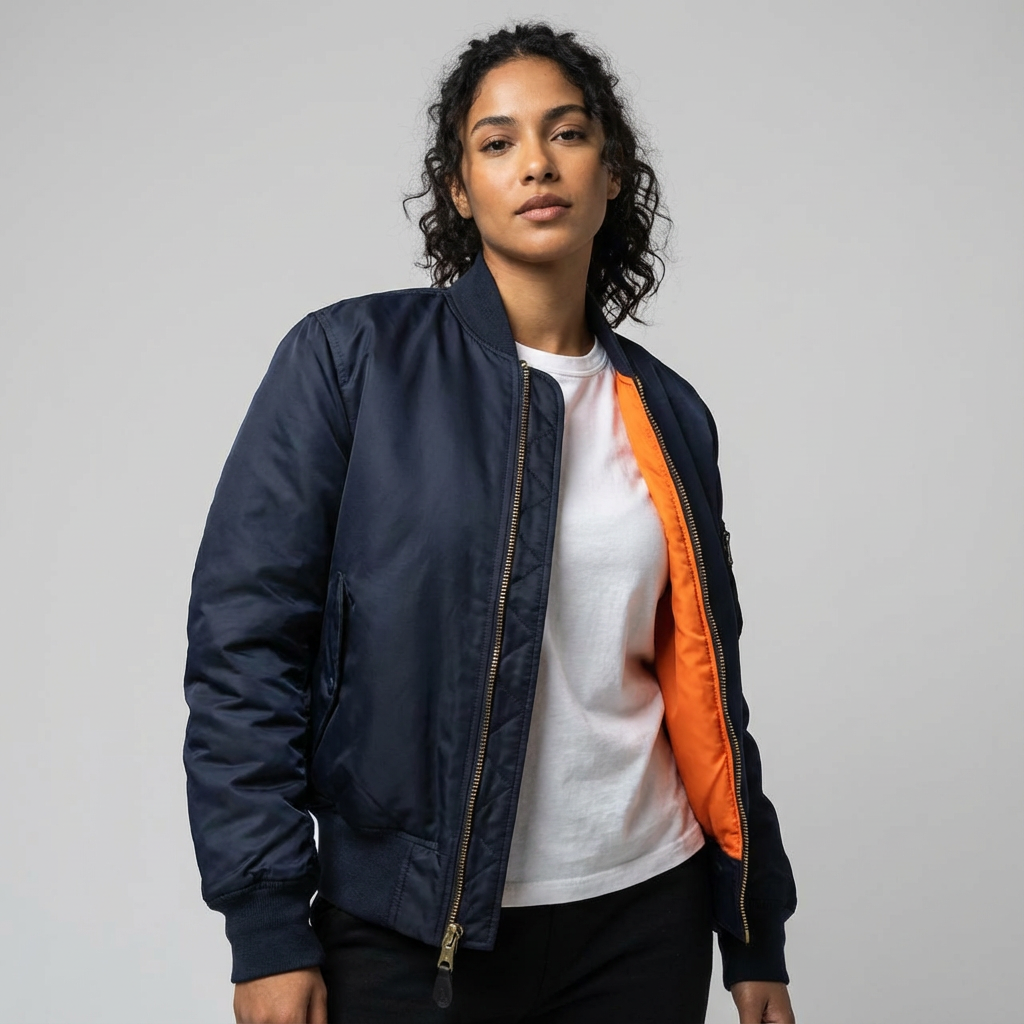 Classique blouson bomber avec détails utilitaires