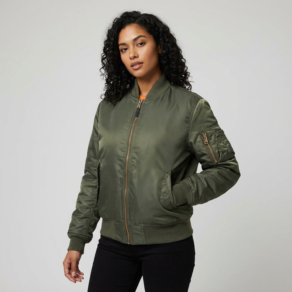 Classique blouson bomber avec détails utilitaires