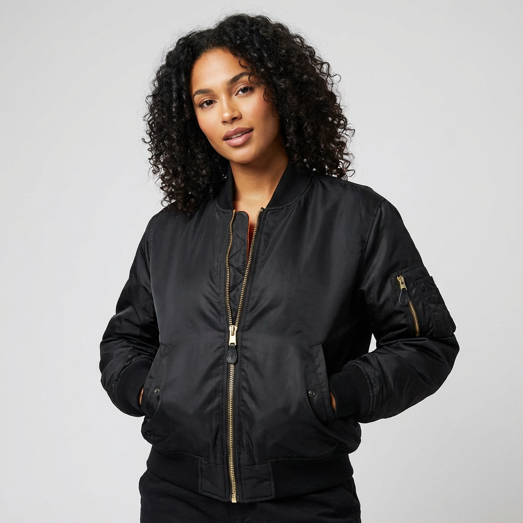 Classique blouson bomber avec détails utilitaires