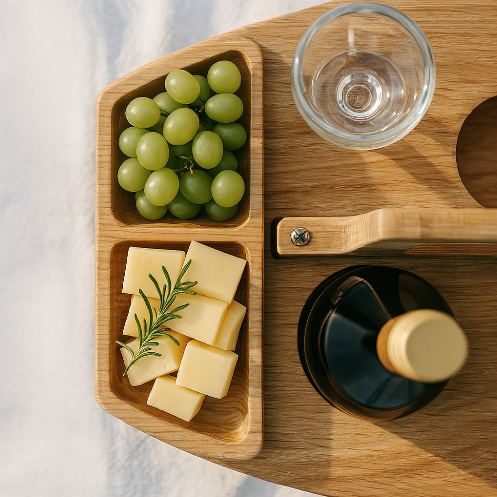 Outdoor Table : Table de Pique-Nique Pliable Compacte en Bois dans de Marche Lino