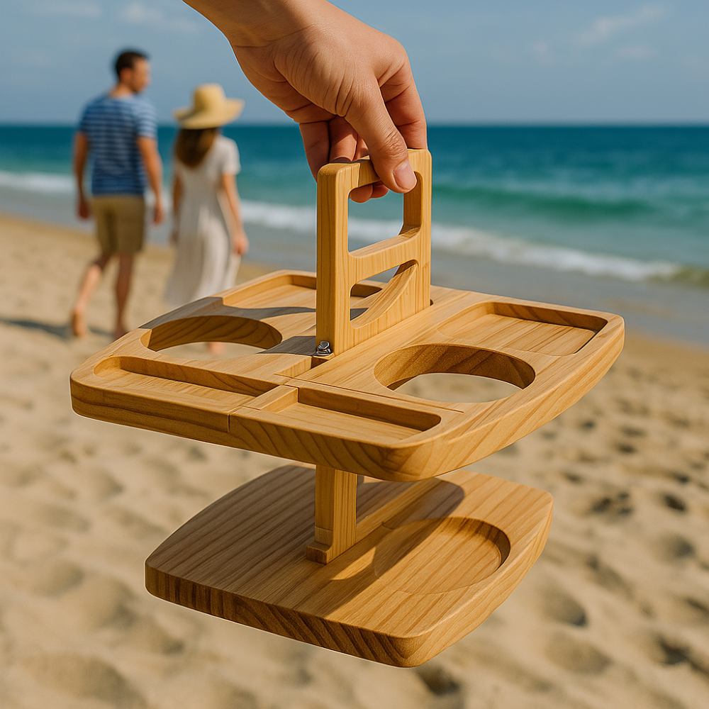 Outdoor Table : Table de Pique-Nique Pliable Compacte en Bois dans de Marche Lino