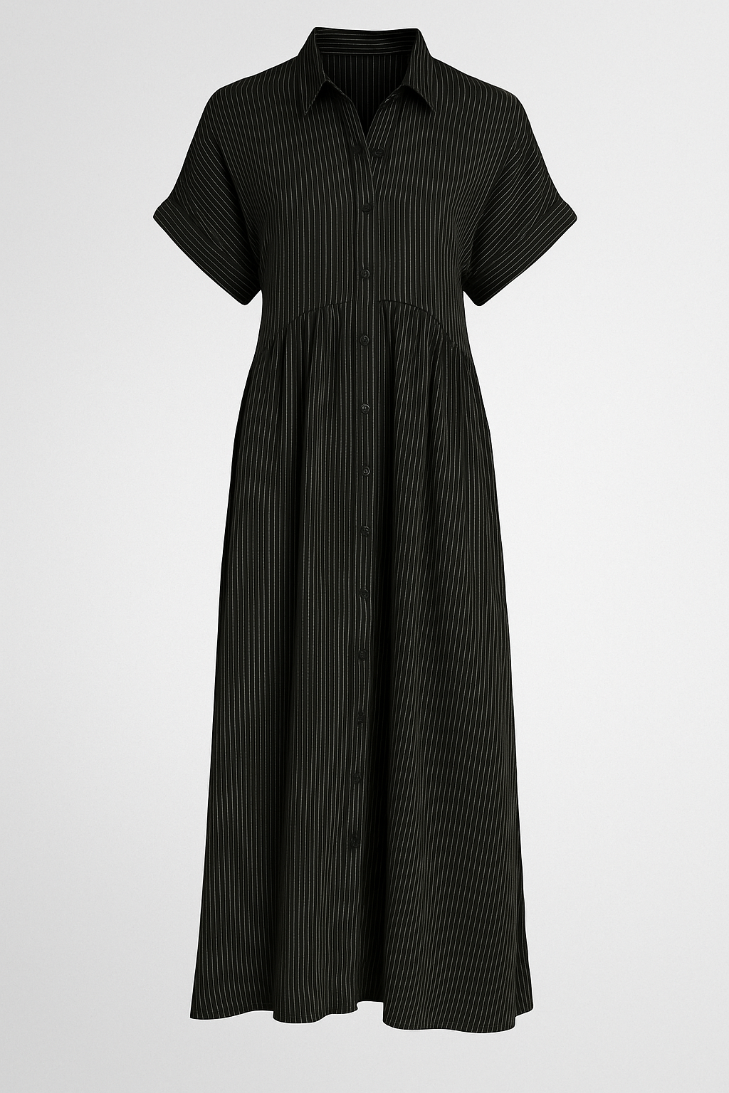 Vestido midi elegante para mujer con bolsillos prácticos