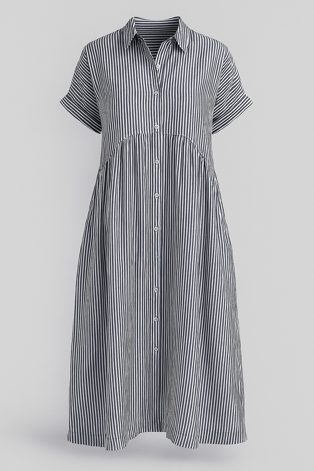 Vestido midi elegante para mujer con bolsillos prácticos
