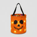 Panier à Bonbons Citrouille LED avec Poignée pour Halloween