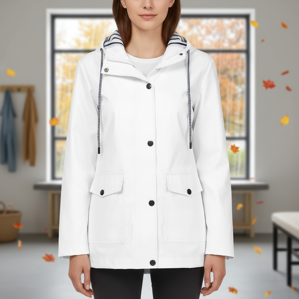Jackets : Veste Légère à Capuche Femme avec Doublure Rayée dans de Roselva