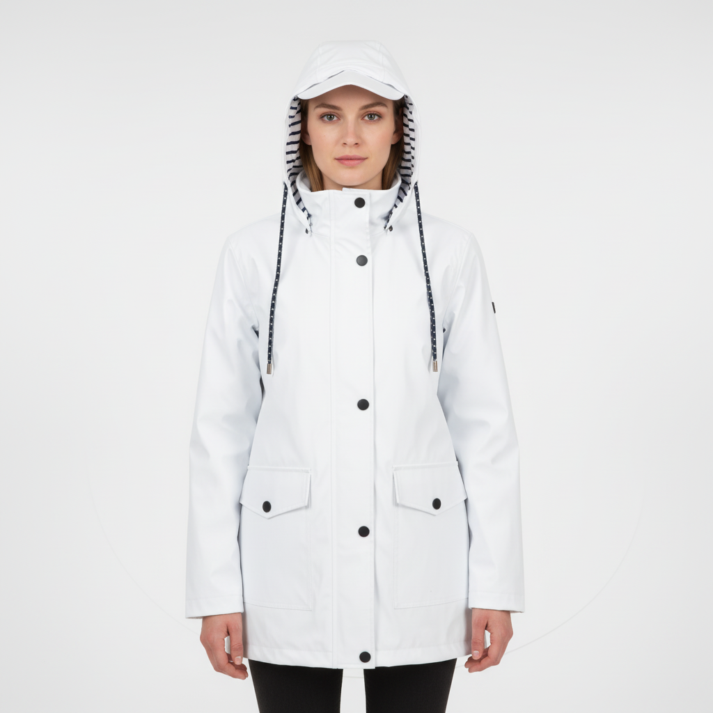Jackets : Veste Légère à Capuche Femme avec Doublure Rayée dans de Roselva
