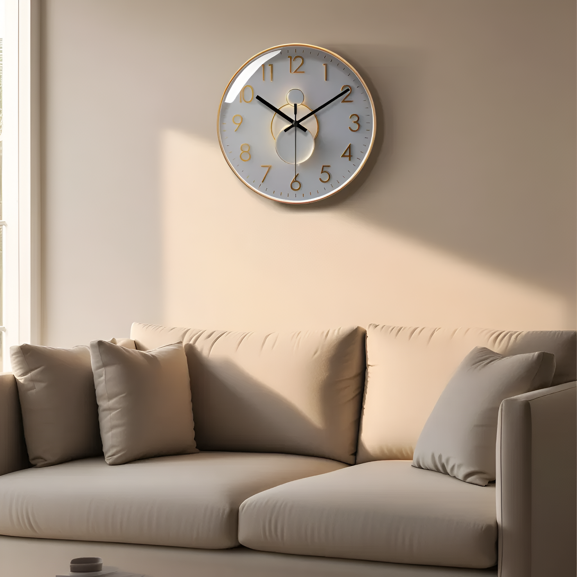 Horloge Murale Moderne Silencieuse Métal – 12 Pouces