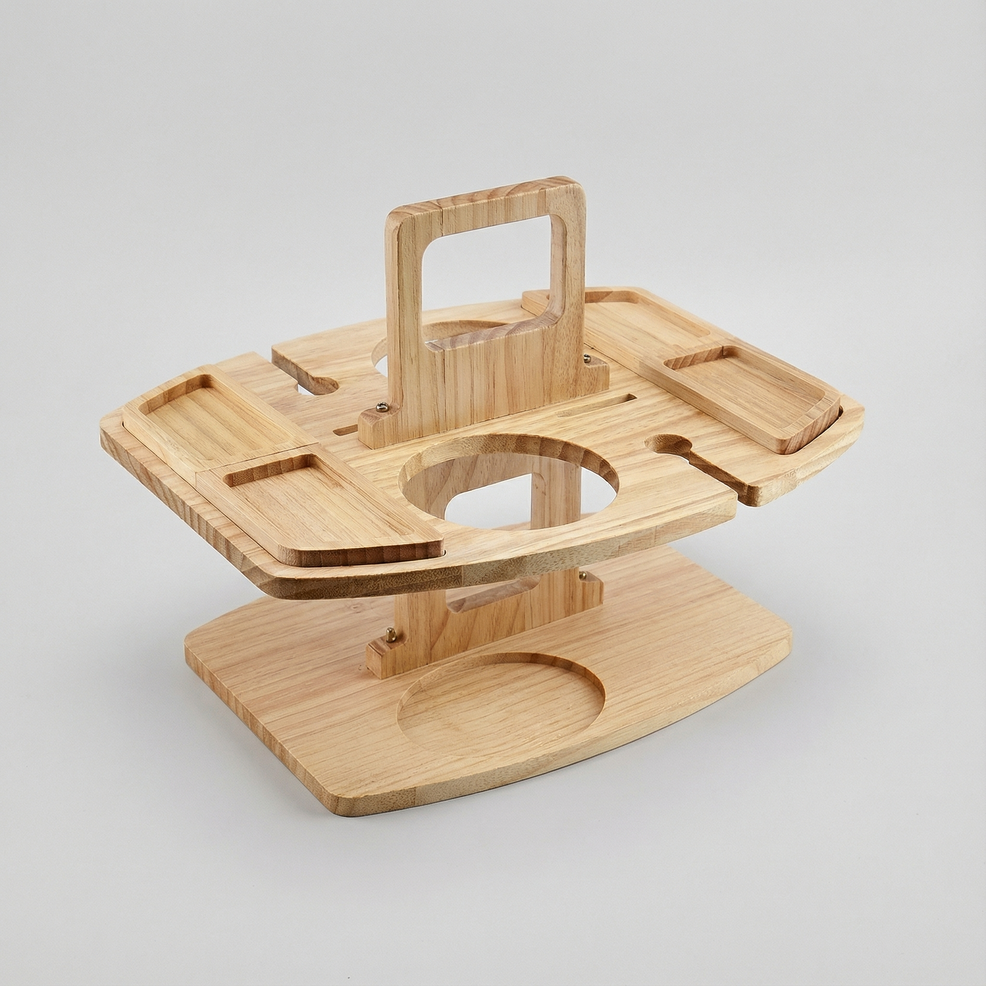 Table de Pique-Nique Pliable en Bois avec Porte-Verres