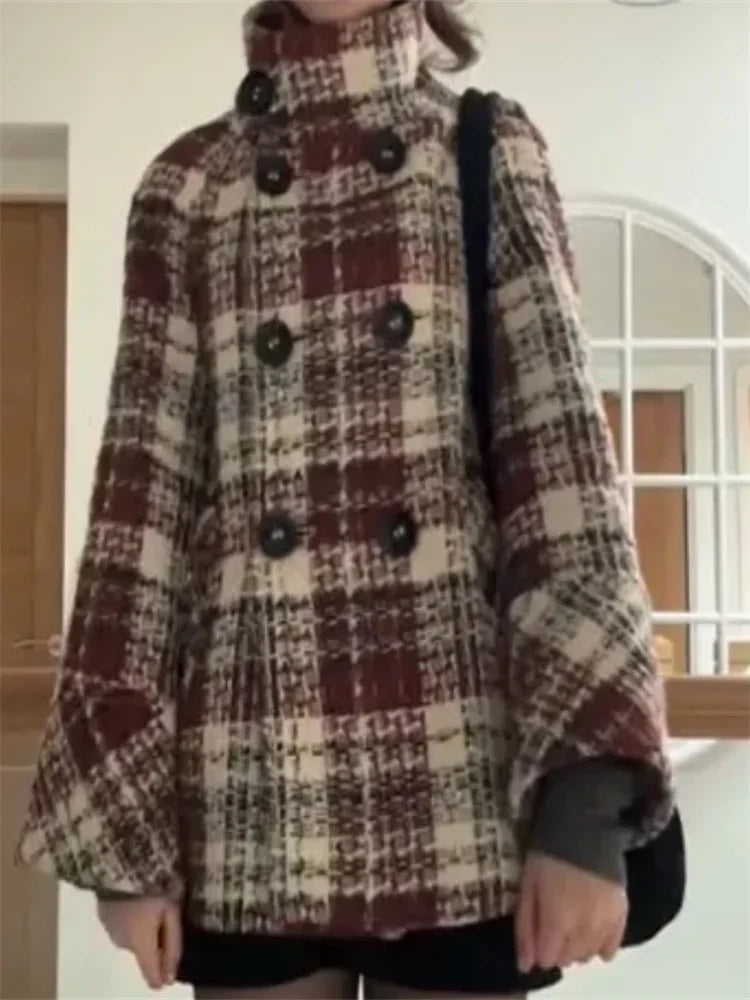 Manteaux et vestes pour femmes : Manteau Femme à Carreaux Court Vêtements D'Extérieur dans de Marche Lino