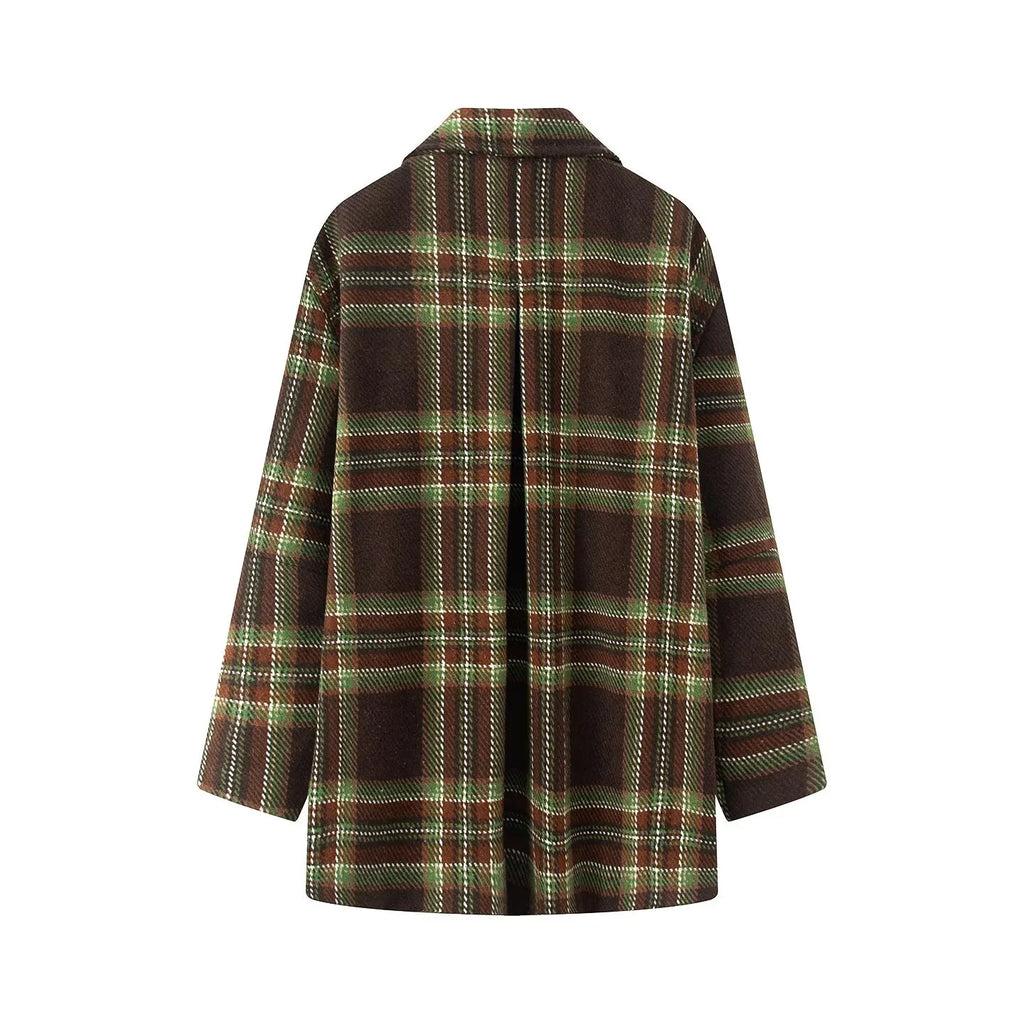 Manteau Hiver Femme Chic À Carreaux 1
