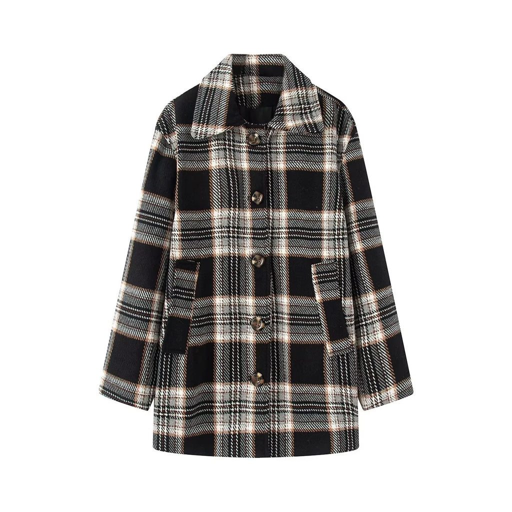 Manteau Hiver Femme Chic À Carreaux 6