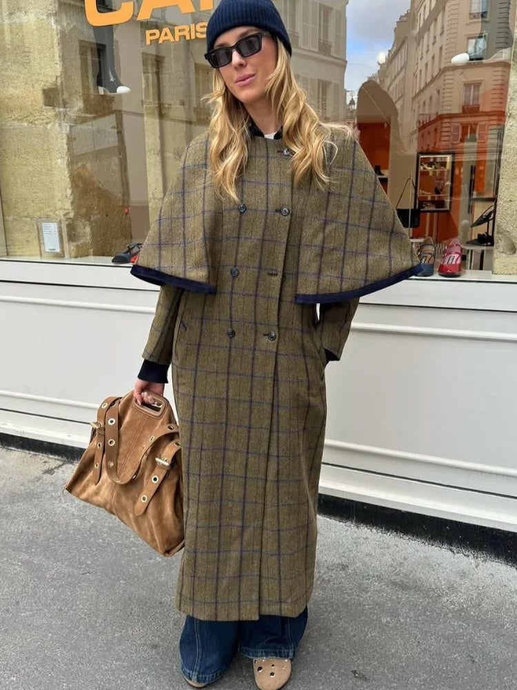 Manteau Long Femme Hiver à Carreaux 0