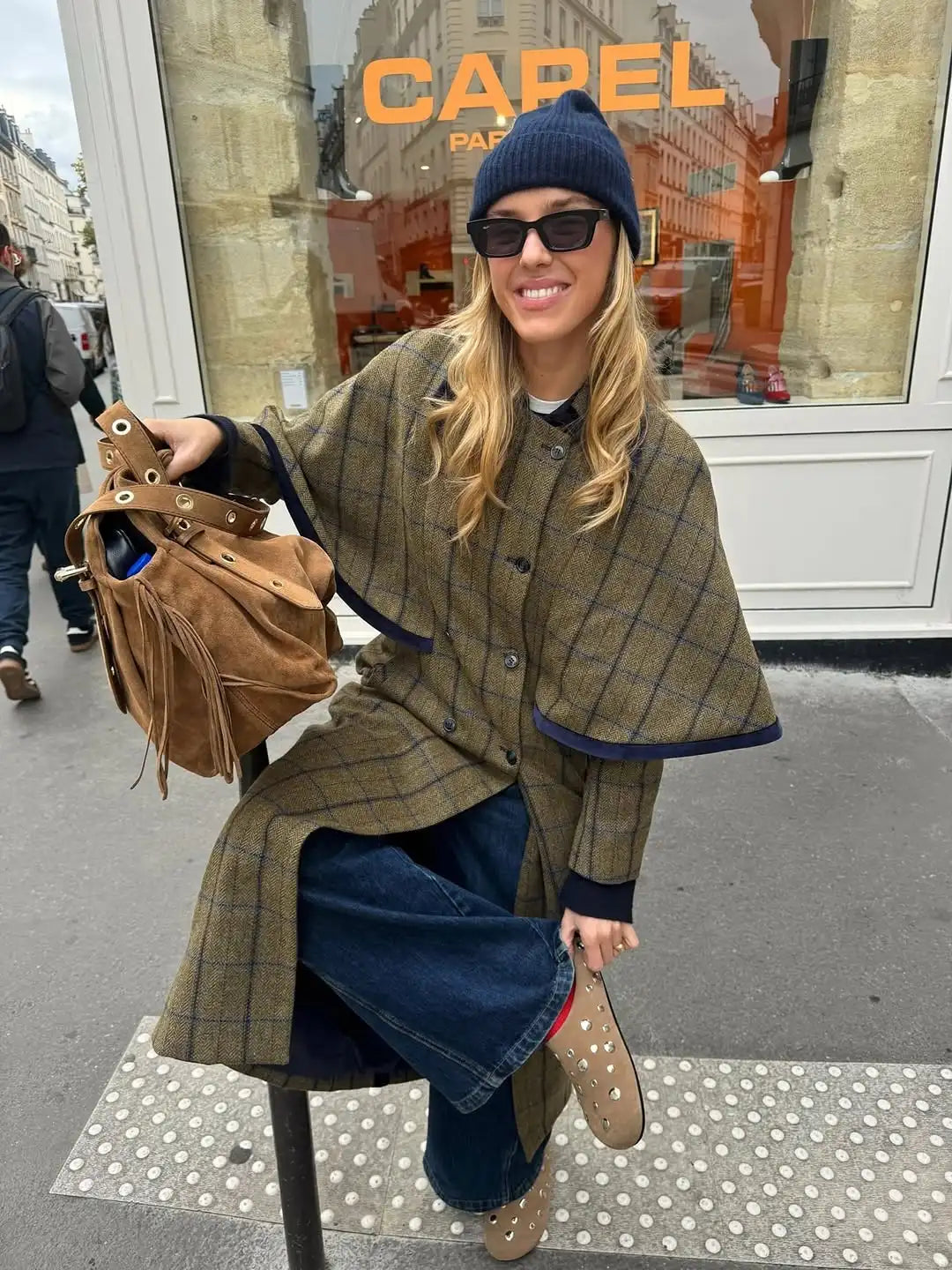Manteau Long Femme Hiver à Carreaux 3