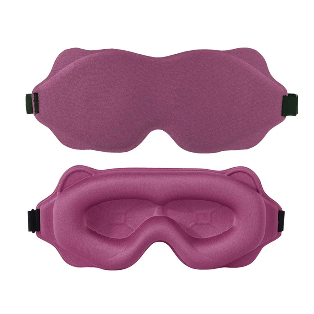 Masques de sommeil : Masque de Sommeil 3D Ajustable - Confort Anti-Lumière pour Homme & Femme dans Rose-a de Marche Lino