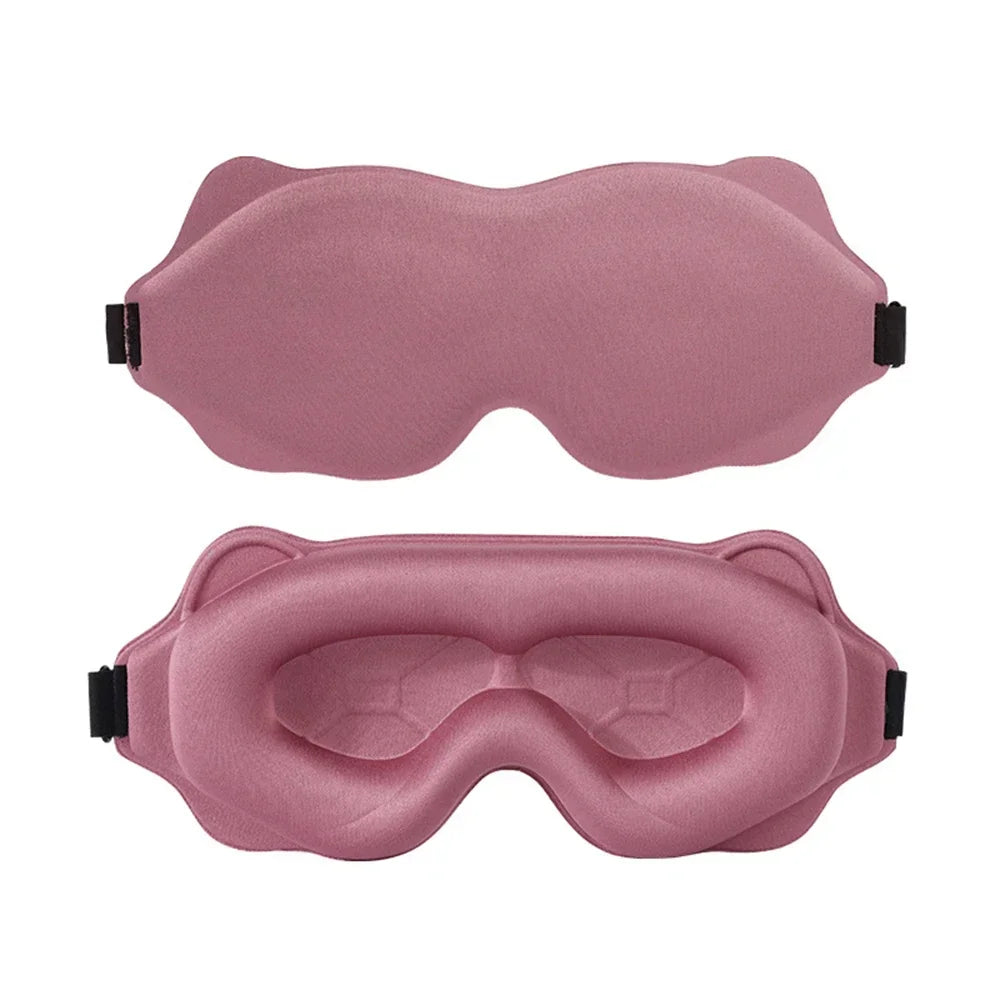 Masques de sommeil : Masque de Sommeil 3D Ajustable - Confort Anti-Lumière pour Homme & Femme dans Rose de Marche Lino