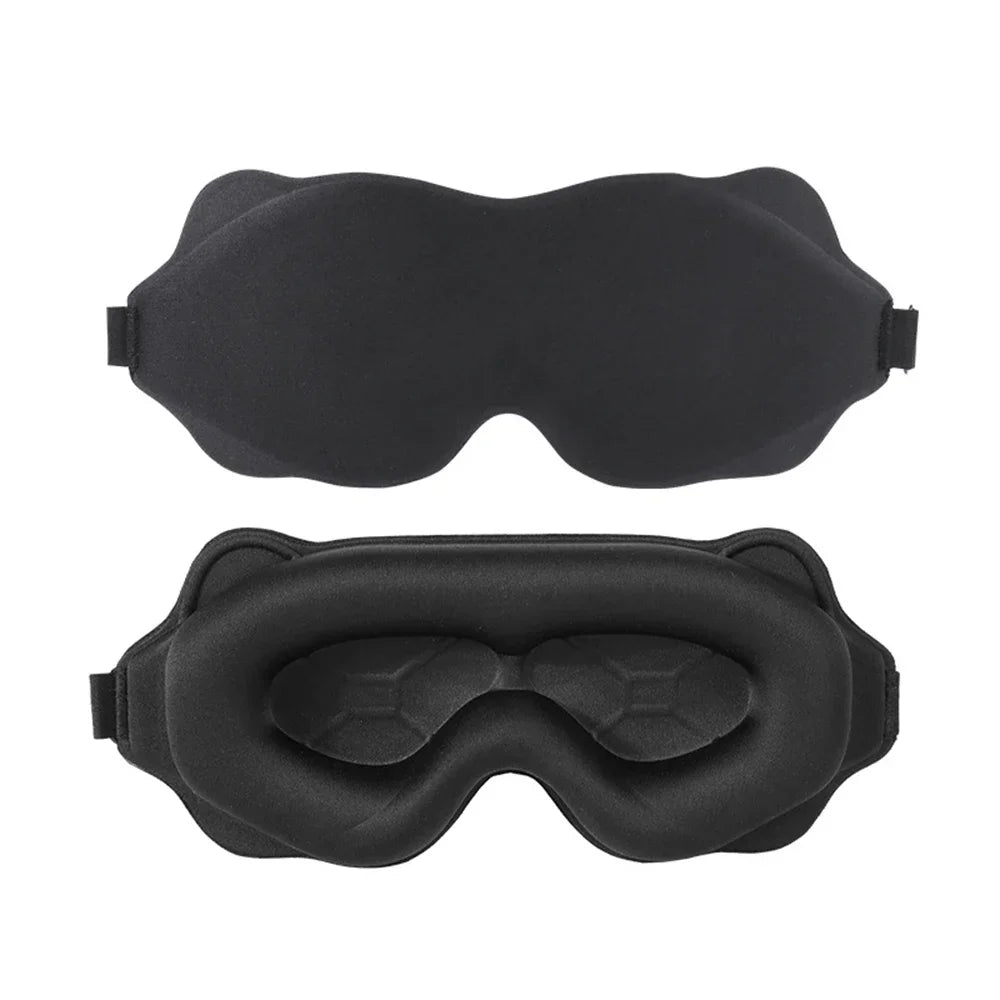 Masques de sommeil : Masque de Sommeil 3D Ajustable - Confort Anti-Lumière pour Homme & Femme dans Noir de Marche Lino