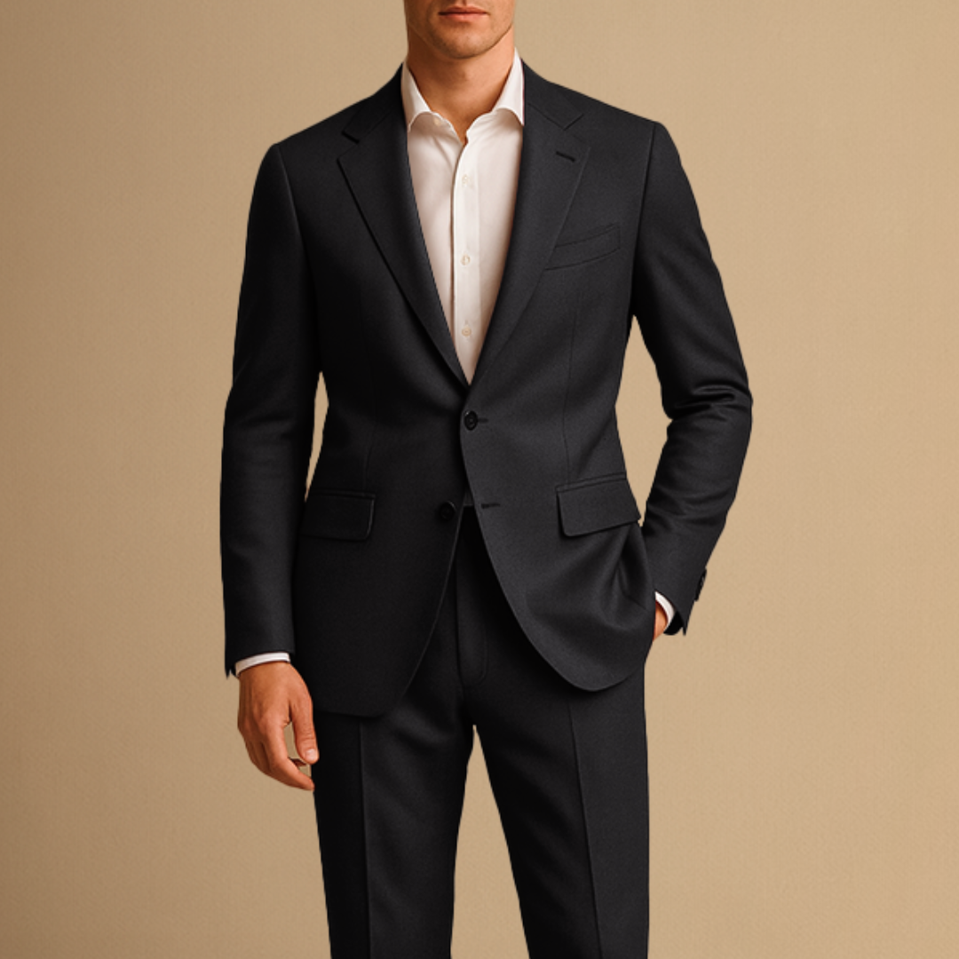 Men's Suits : Costume Slim Fit Léger Deux Pièces pour Homme pour Mariages et Événements Formels dans Noir de Concept Palermo