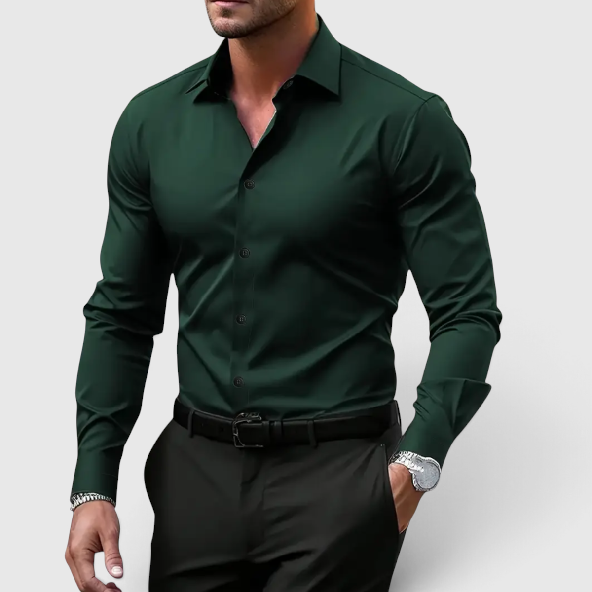 Chemise Slim Fit Homme - Chemise Boutonnée Casual