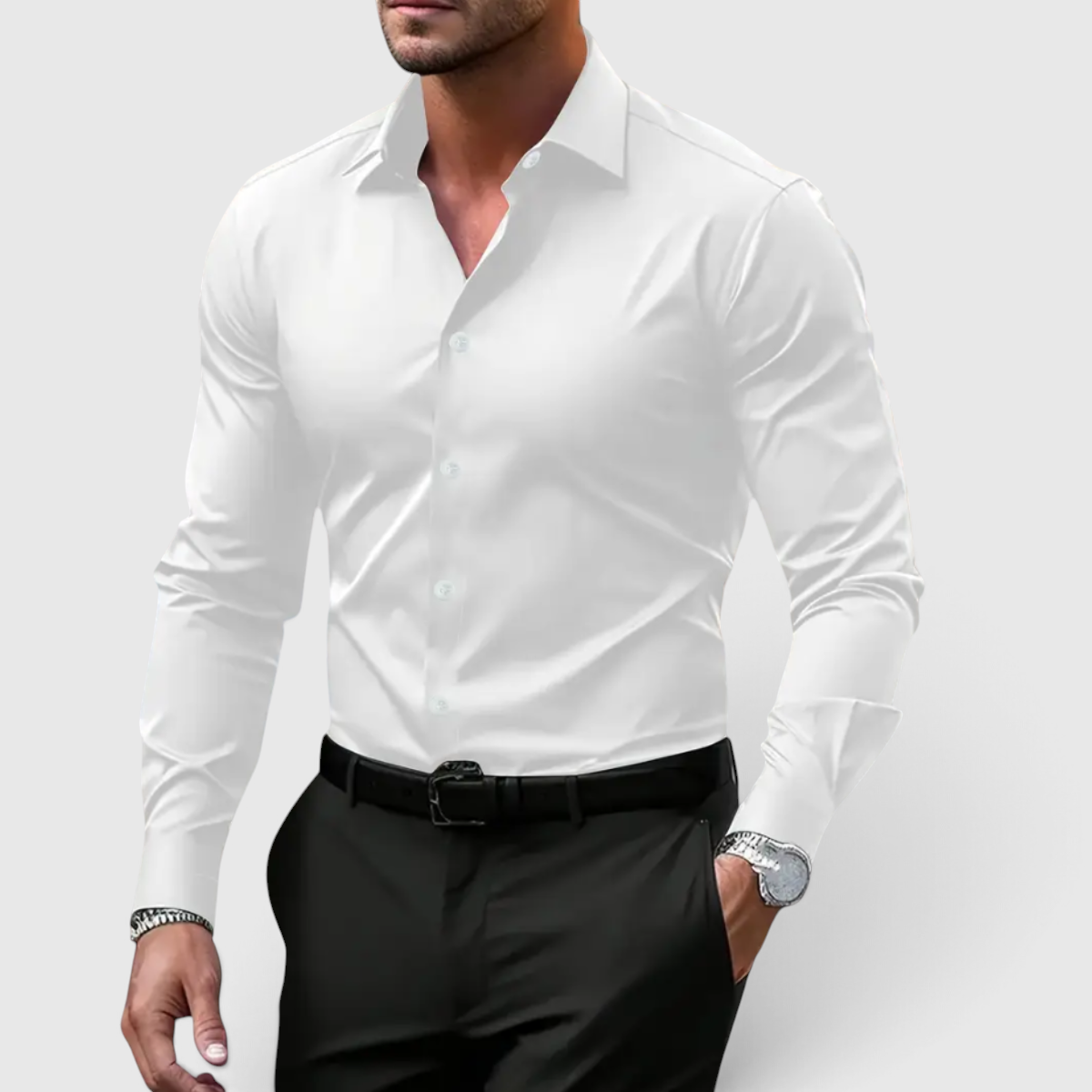 Chemise Slim Fit Homme - Chemise Boutonnée Casual