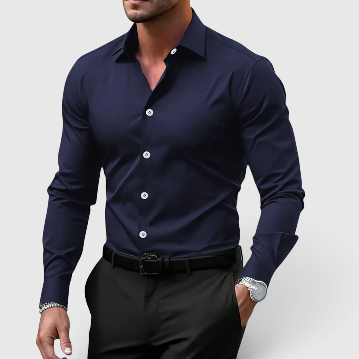 Chemise Slim Fit Homme - Chemise Boutonnée Casual