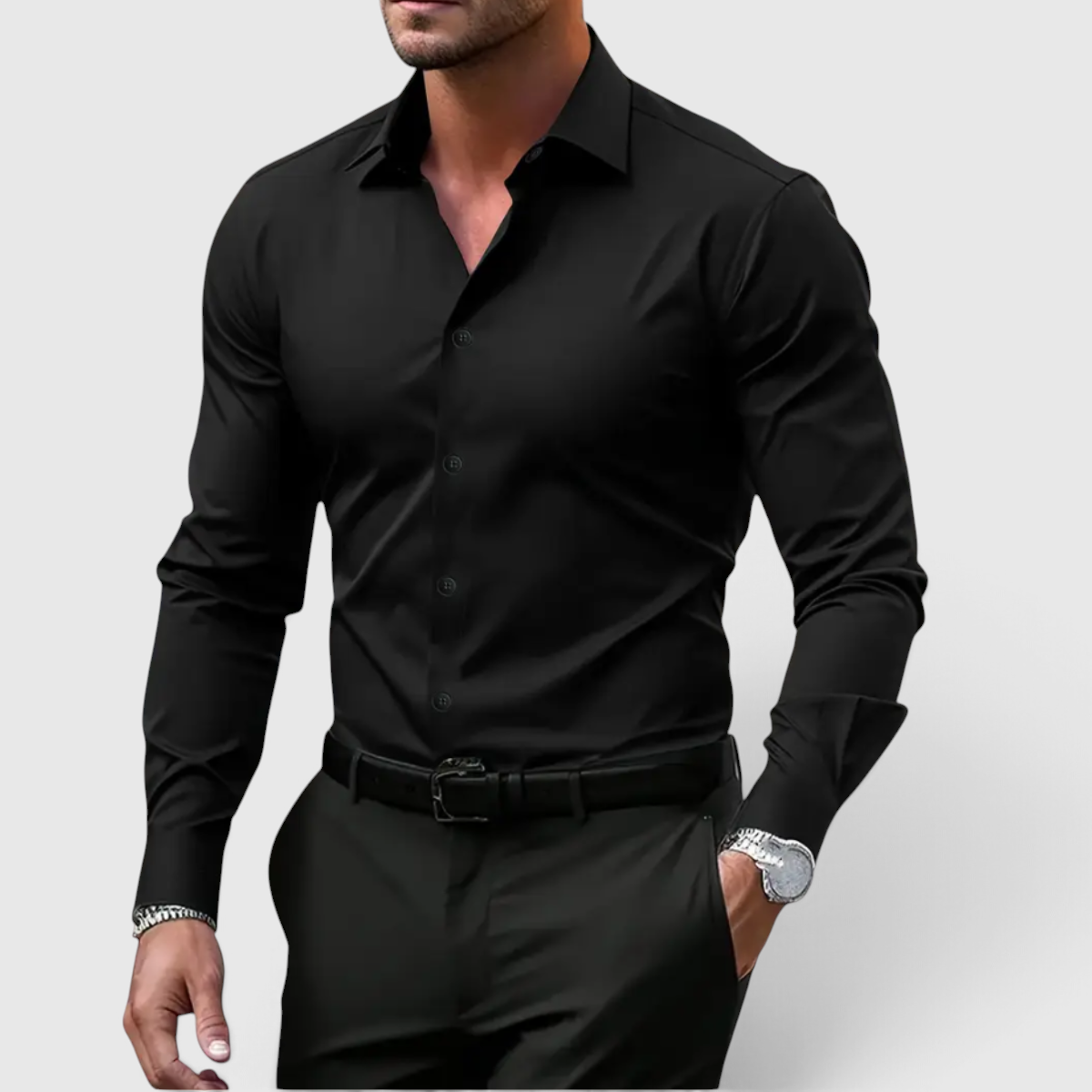 Chemise Slim Fit Homme - Chemise Boutonnée Casual
