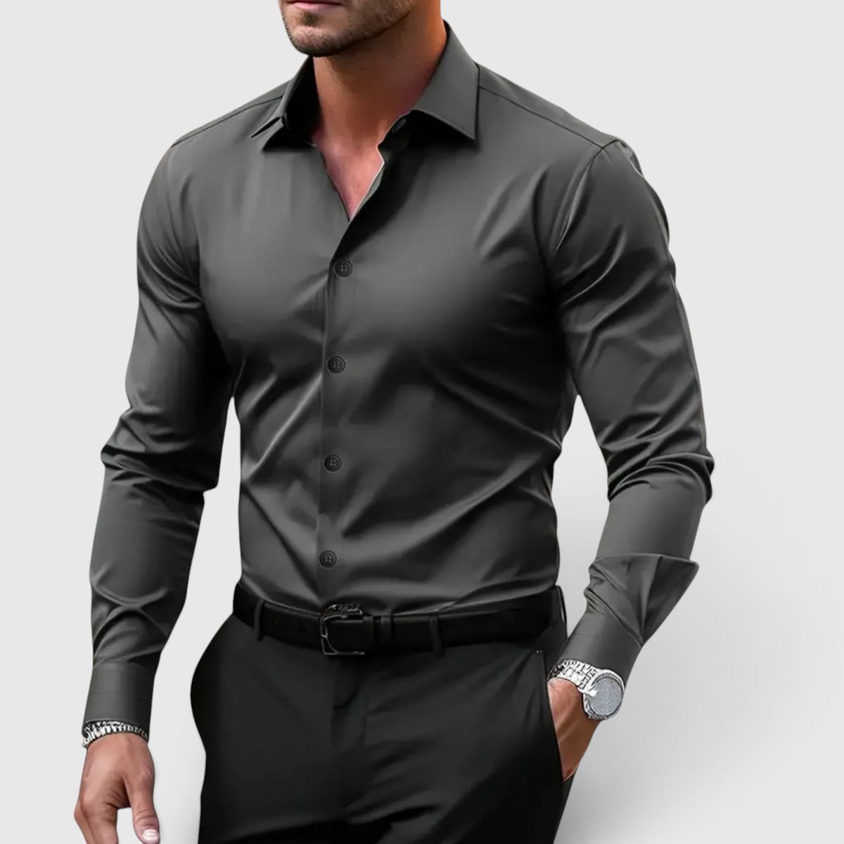 Chemise Slim Fit Homme - Chemise Boutonnée Casual
