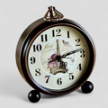 Horloge de Table Style Vintage Tour Eiffel Métal Noir et Bronze
