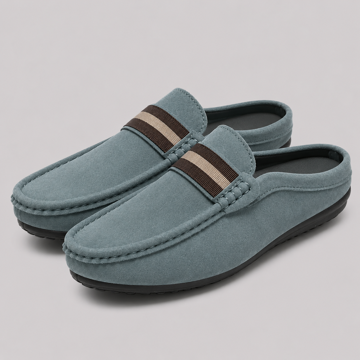 : Mocassin Homme en Cuir Synthétique à Enfiler dans Bleu de Marche Lino
