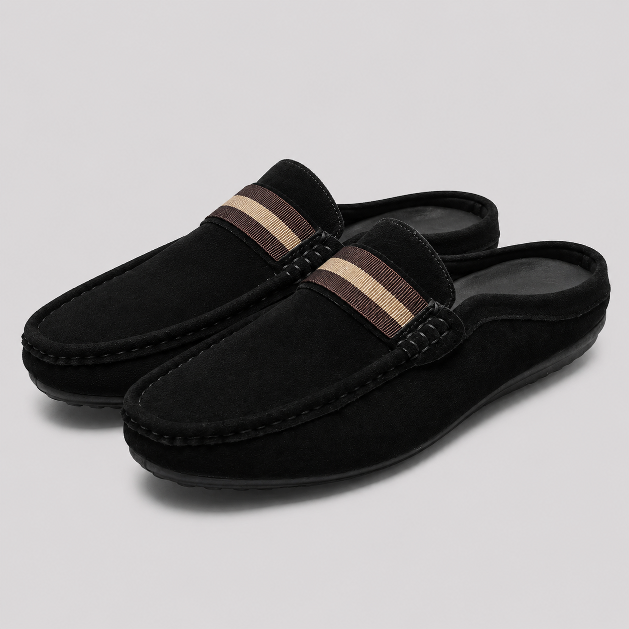 : Mocassin Homme en Cuir Synthétique à Enfiler dans Noir de Marche Lino