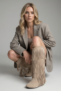 Bottes Cowboy Femme Pampilles Dorées Élégantes