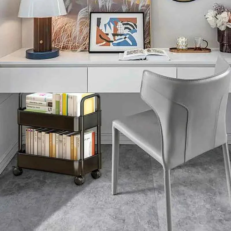 Book Cart : Chariot à Livres sur Roues Rangement Facile Organisation dans de Marche Lino