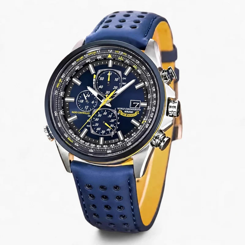 men's watch : Montre Chronographe Homme MultiSteel Cuir Marron, Élégante et Précise pour un Style Raffiné dans de Marche Lino