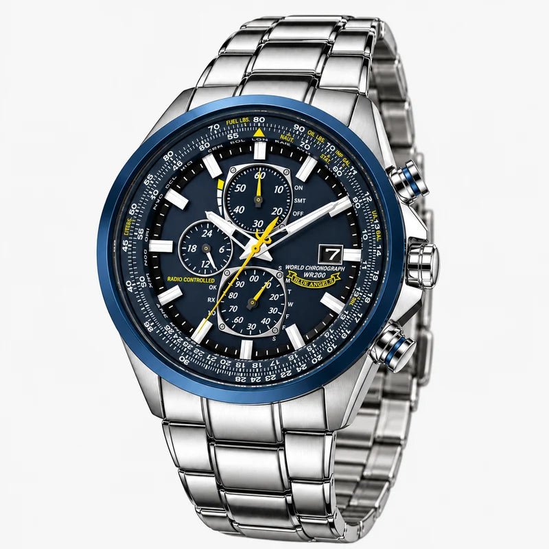 men's watch : Montre Chronographe Homme MultiSteel Cuir Marron, Élégante et Précise pour un Style Raffiné dans de Marche Lino