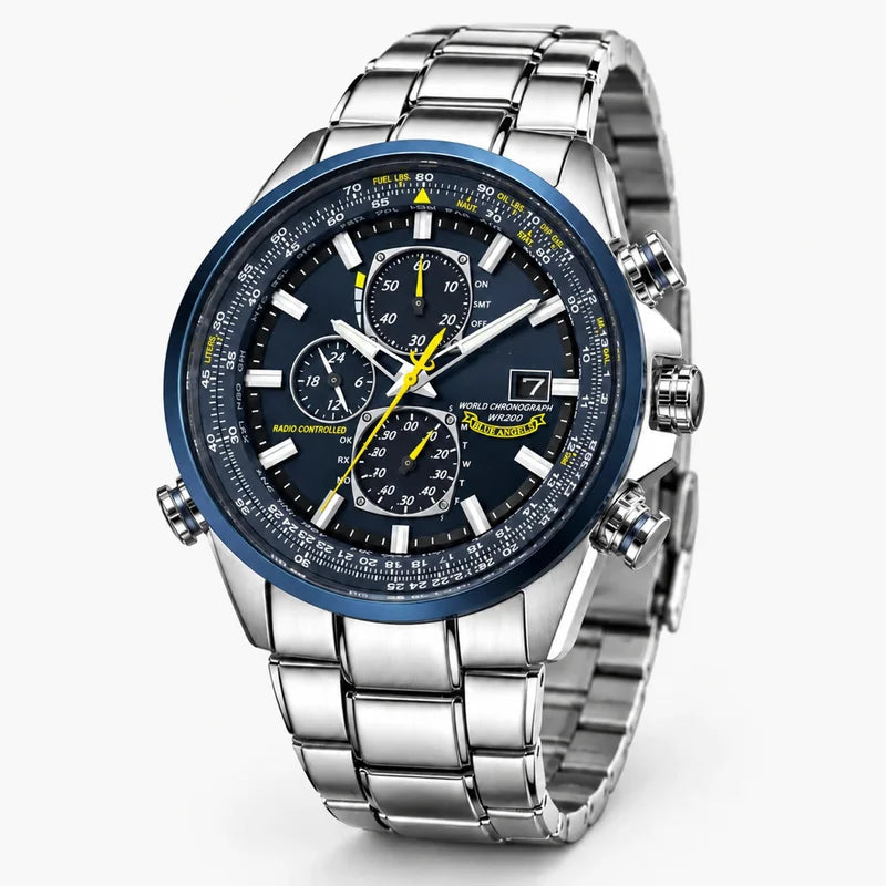 men's watch : Montre Chronographe Homme MultiSteel Cuir Marron, Élégante et Précise pour un Style Raffiné dans de Marche Lino