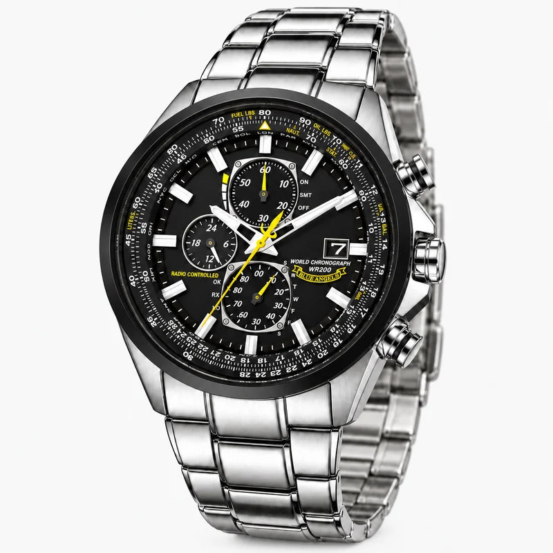 men's watch : Montre Chronographe Homme MultiSteel Cuir Marron, Élégante et Précise pour un Style Raffiné dans de Marche Lino