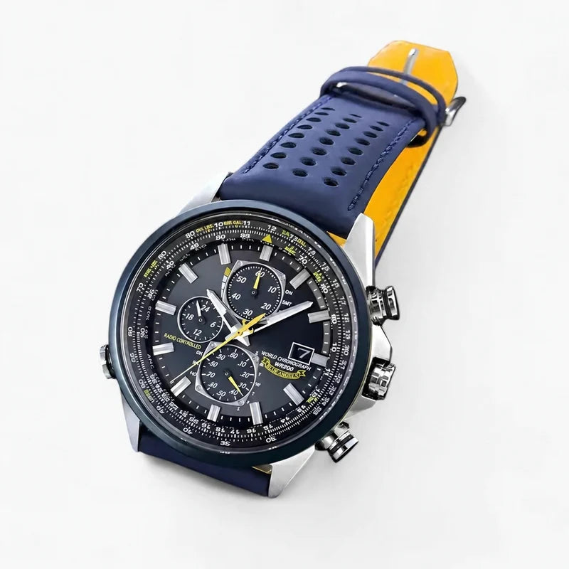 men's watch : Montre Chronographe Homme MultiSteel Cuir Marron, Élégante et Précise pour un Style Raffiné dans de Marche Lino