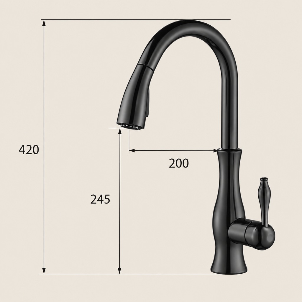 Selkie – Robinet de Cuisine à Bec Extractible Multifonction
