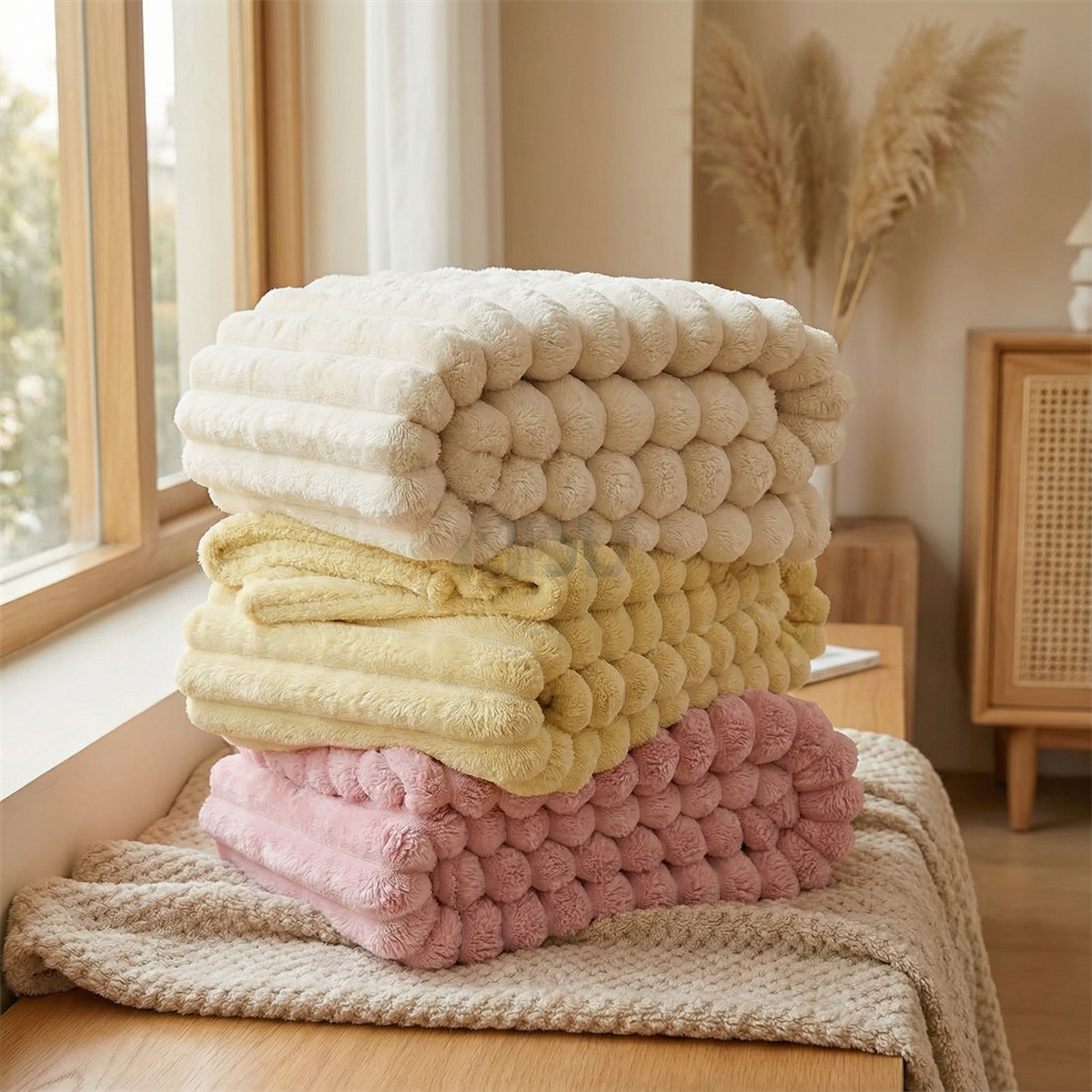 Literie : Couverture Polaire en Peluche Polyester Literie dans de Marche Lino