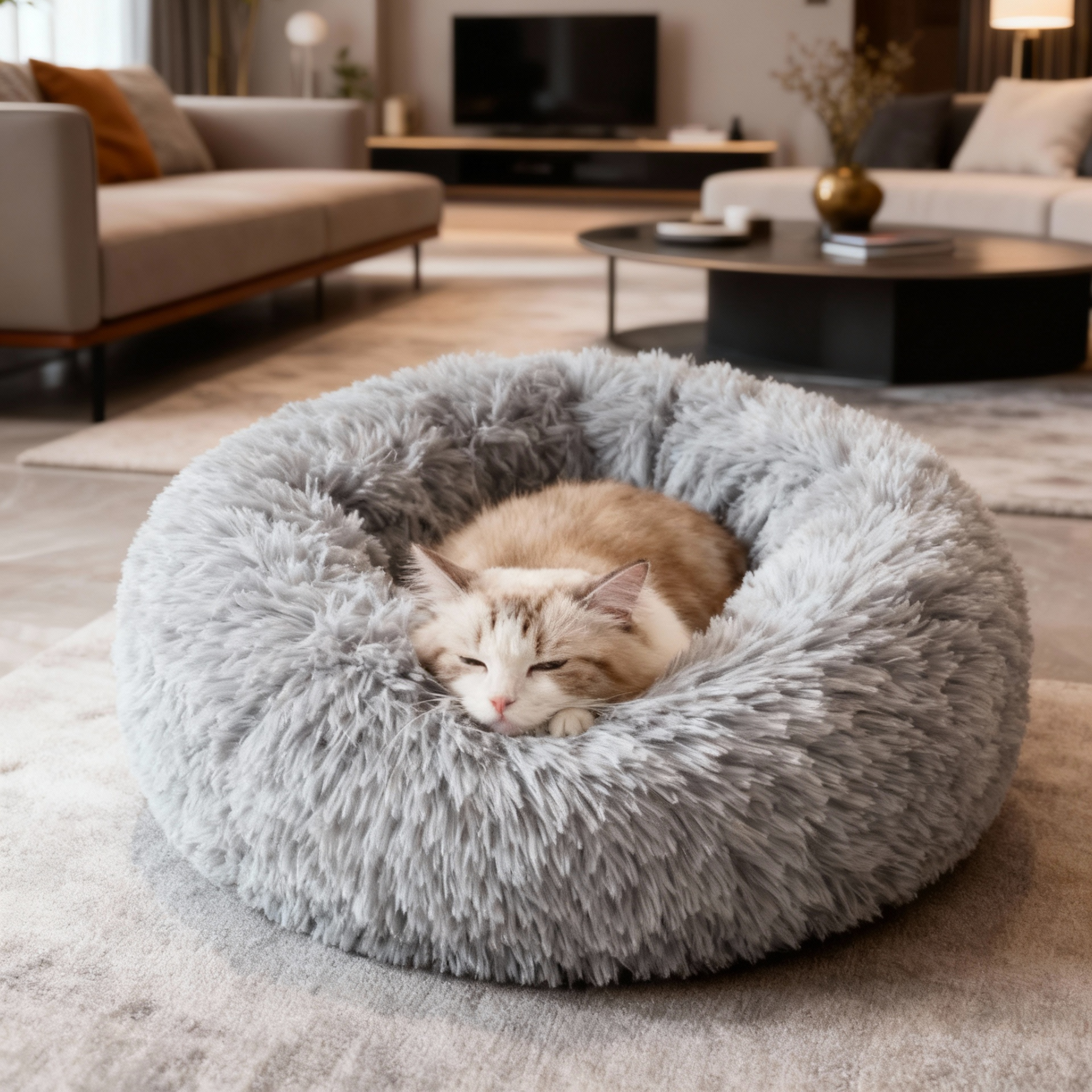 Lits pour animaux de compagnie : Lit Nid Douillet pour Chats et Petits Chiens dans de Marche Lino