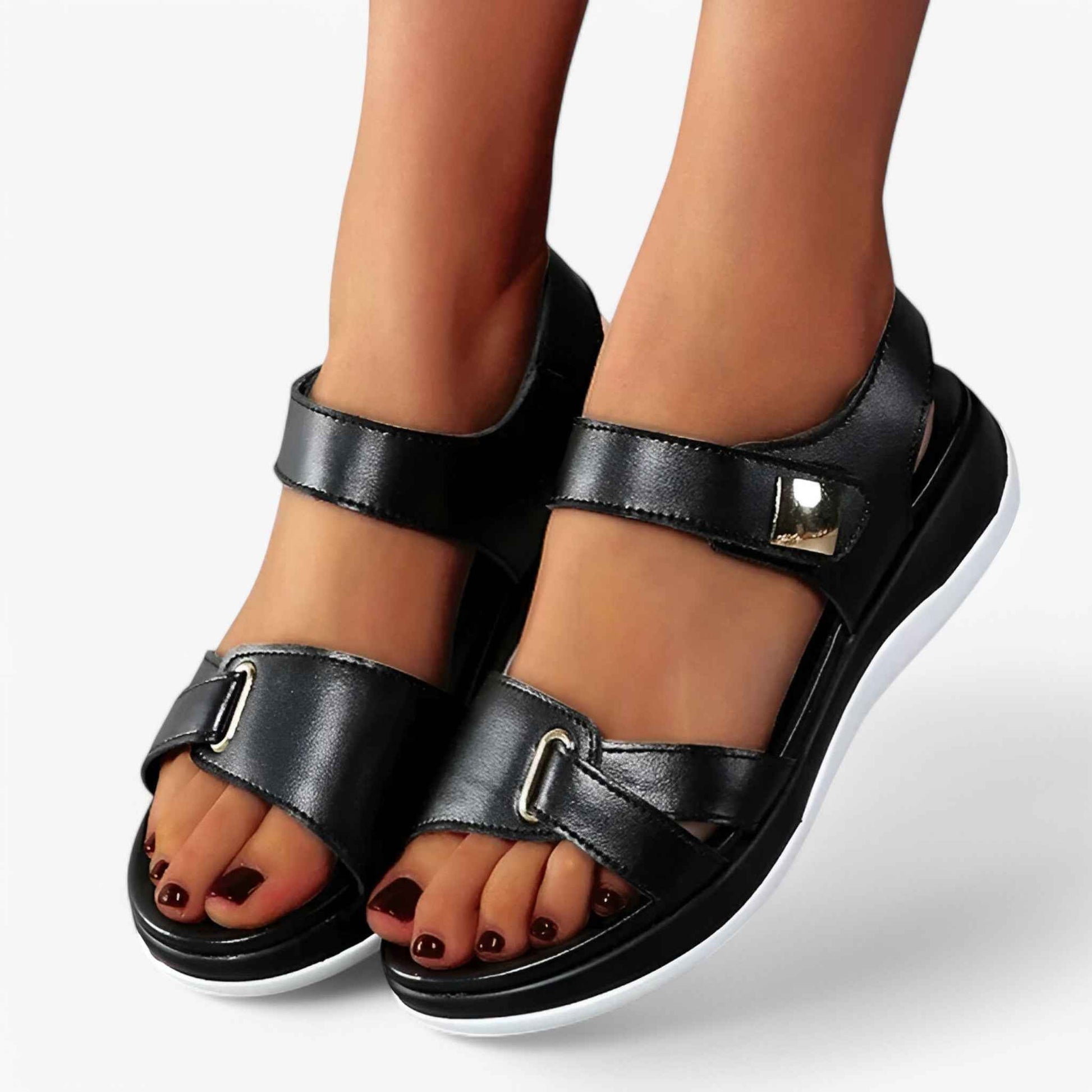 Sandales Orthopédiques Femme Confortables en Cuir avec Support de Voûte Plantaire
