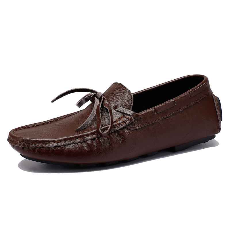 : Mocassins Homme en Cuir Véritable - Confort Durable et Allure Classique dans Marron de Marche Lino