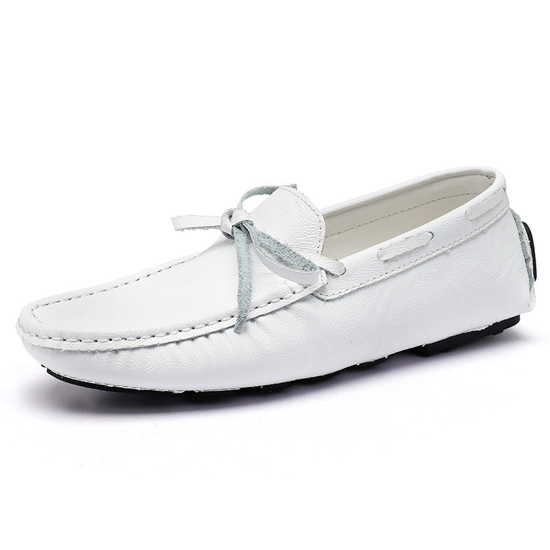 : Mocassins Homme en Cuir Véritable - Confort Durable et Allure Classique dans Blanc de Marche Lino
