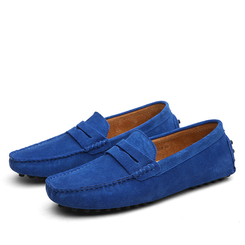 : Mocassin homme en nubuck - Élégance et confort moderne dans Bleu de Marche Lino