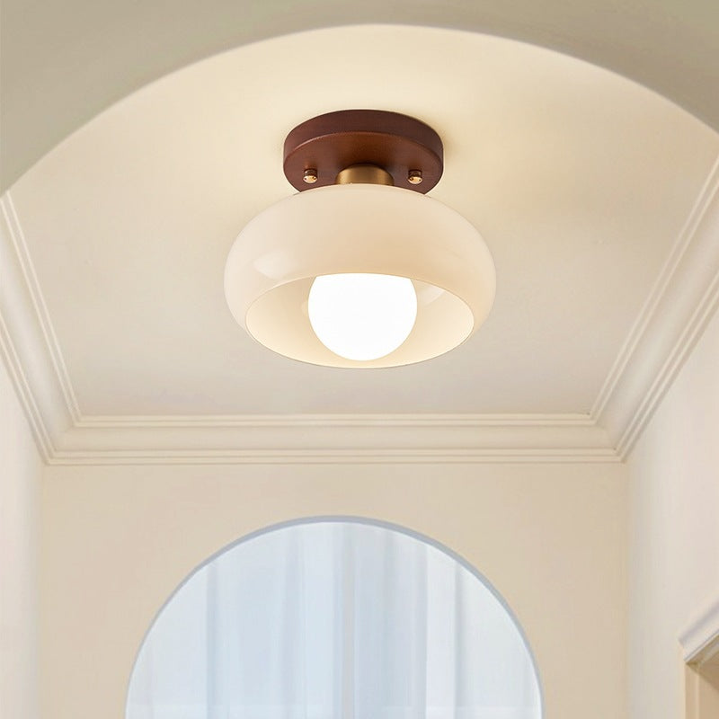 Lighting : Plafonnier Bauhaus Moderne – Dôme en Verre Sculptural dans Ø 28cm de Marche Lino