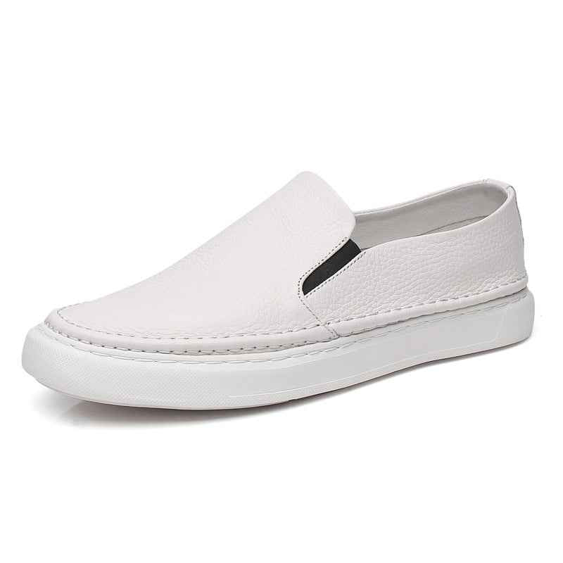 : Mocassin homme en cuir véritable - Confort et allure élégante dans Blanc de Marche Lino