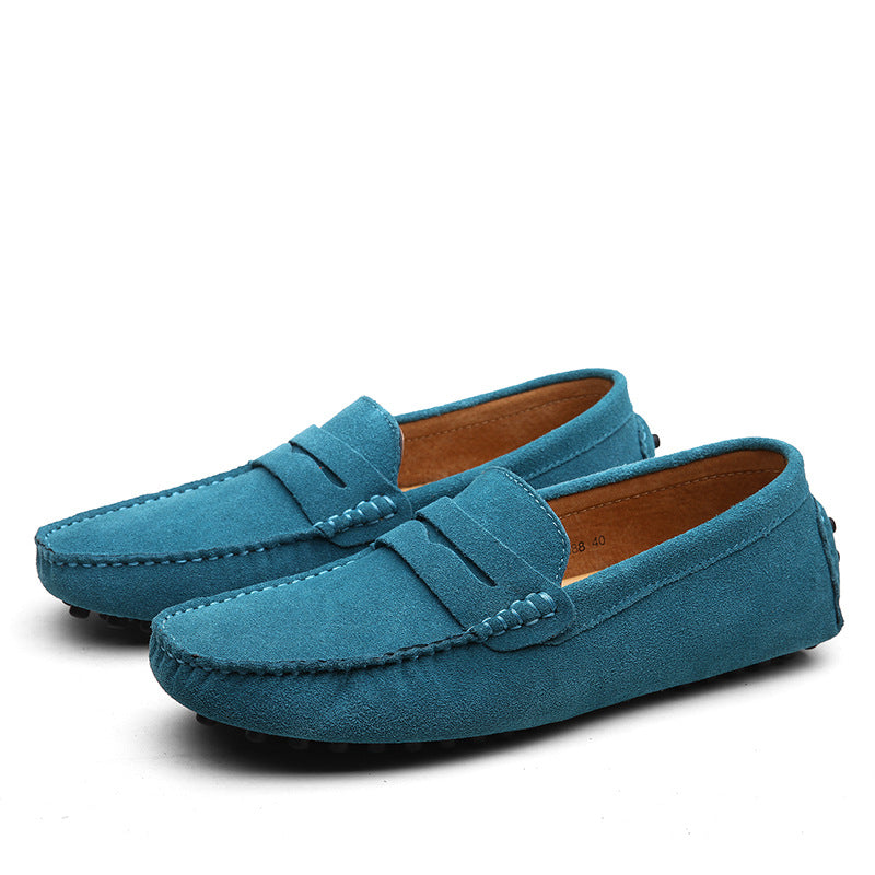 : Mocassin homme en nubuck - Élégance et confort moderne dans Bleu turquoise de Marche Lino