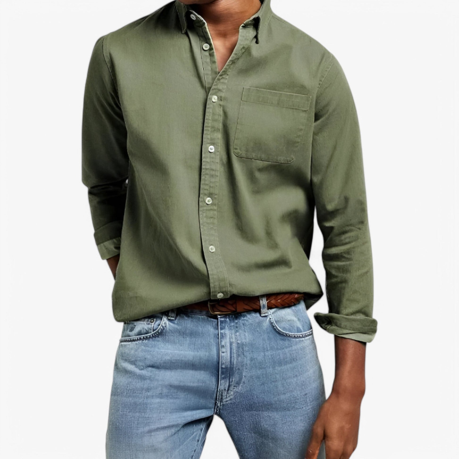 Chemise Cargo Homme Résistante en Coton avec Plusieurs Poches, Manches Longues
